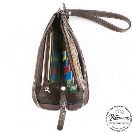 Кожаный клатч "Логан" (коричневый) 